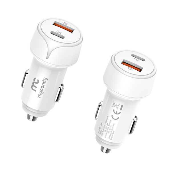 20W Dual Output Car Charger with Type-C to Lightning Cable My
