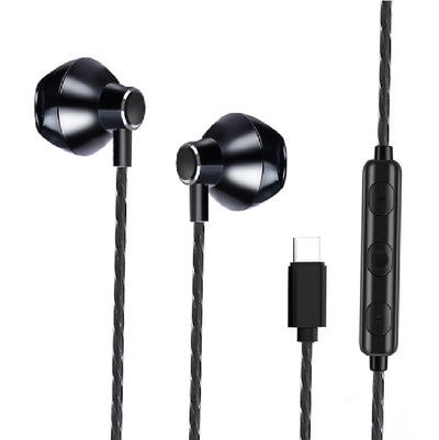 WIRED STEREO HEADSET WITH TYPE C CONNECTOR BLACK
