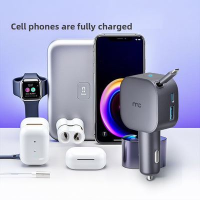 105W Retractable Car Charger CC-E200 Grey