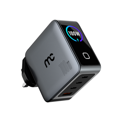 GTC-E300 Gan With Screen Travel Charger 100W 4 Port Grey
