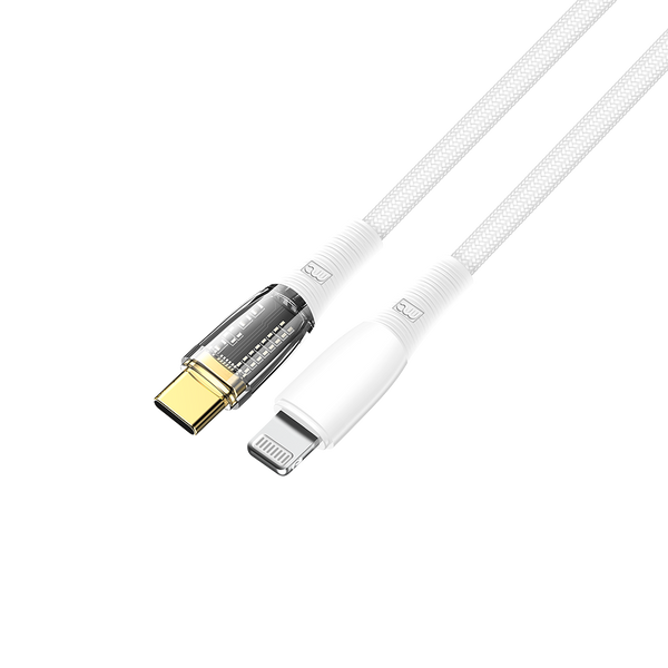 60W Transparent Cable C to MFI White CB210TR My Candy Tech