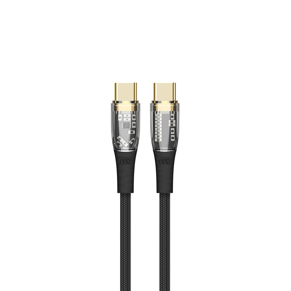 100W Transparent Cable C to C Black CB200TR My Candy Tech