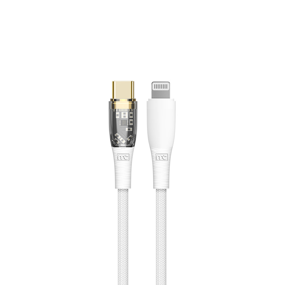 60W Transparent Cable C to MFI White CB210TR My Candy Tech