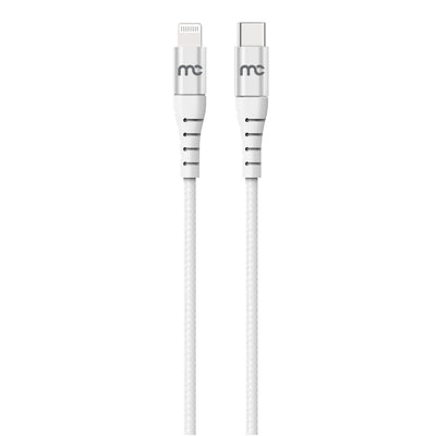 USB C TO MFI LIGHTNING CHARGE AND SYNC BRAIDED CABLE 1.2M WHITE