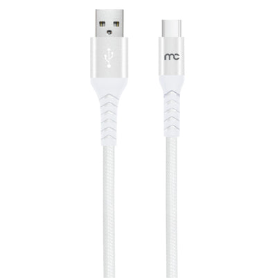 USB A TO TYPE C CHARGE AND SYNC BRAIDED CABLE 1.2M WHITE