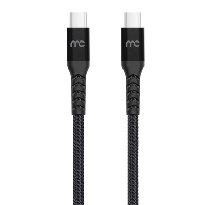 USB C TO TYPE C CHARGE AND SYNC BRAIDED CABLE 1.2M BLACK